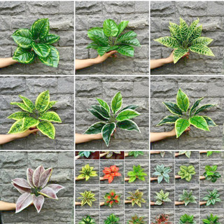 Cây Lá Giả Decor Cây To Trang Trí Cụm 5 Nhánh Bền Đẹp Mọi Không Gian Xanh Phong Cách Hiện Đại