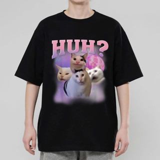 Áo Thun Meme Mèo Hài Hước Mèo Cat Huh, Áo Thun Oversize Hài hước, Premium Cotton 4 Chiều Nam Nữ