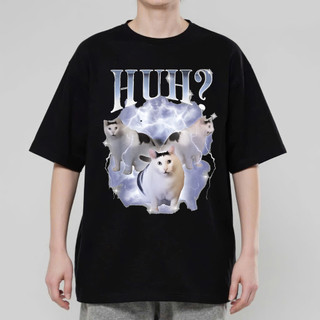 Áo Thun Meme Mèo Hài Hước Mèo Cat Huh, Áo Thun Oversize Hài hước, Premium Cotton 4 Chiều Nam Nữ