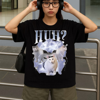 Áo Thun Meme Mèo Hài Hước Mèo Cat Huh, Áo Thun Oversize Hài hước, Premium Cotton 4 Chiều Nam Nữ