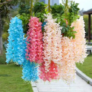 Hoa Tử Đằng Giả 12 Nhánh - Hoa Lụa Trang Trí
