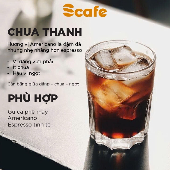 Cà Phê Đen Hòa Tan Không Đường Scafe Việt Nam Americano Hộp 10 gói x 2g