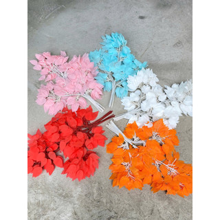 Combo 10 Cành lá si đủ màu Xanh đỏ hồng trắng làm cây si giả - cây lá giả