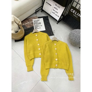 Áo Len Cardigan Dài Tay Màu Vàng Cúc Đồng Basic QCCC Cao Cấp