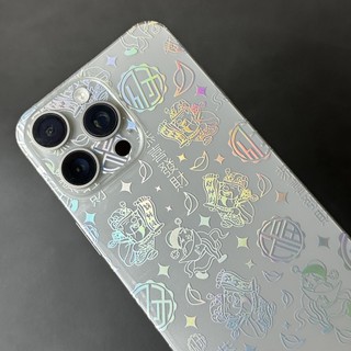 Miếng Dán Lưng Viền iPhone PPF Nhám Hình Thần Tài Phản Quang Ngũ Sắc – Từ iPhone 12 Đến 17 Pro Max