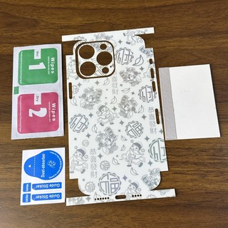 Miếng Dán Lưng Viền iPhone PPF Nhám Hình Thần Tài Phản Quang Ngũ Sắc – Từ iPhone 12 Đến 17 Pro Max