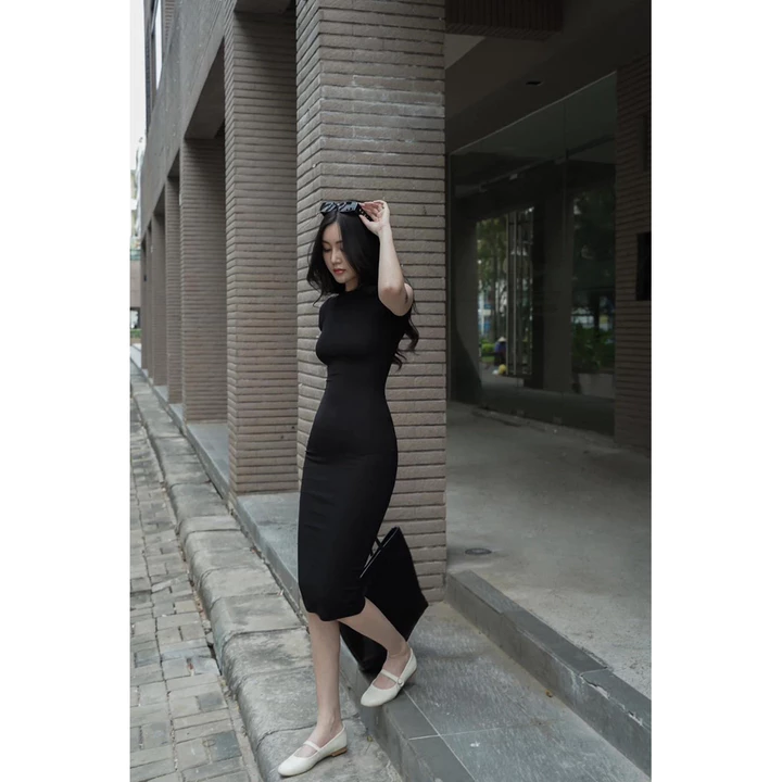 {Annastore} Váy body tay hến , váy body, váy thun nữ sang chảnh thời trang nữ, cập nhật xu hướng