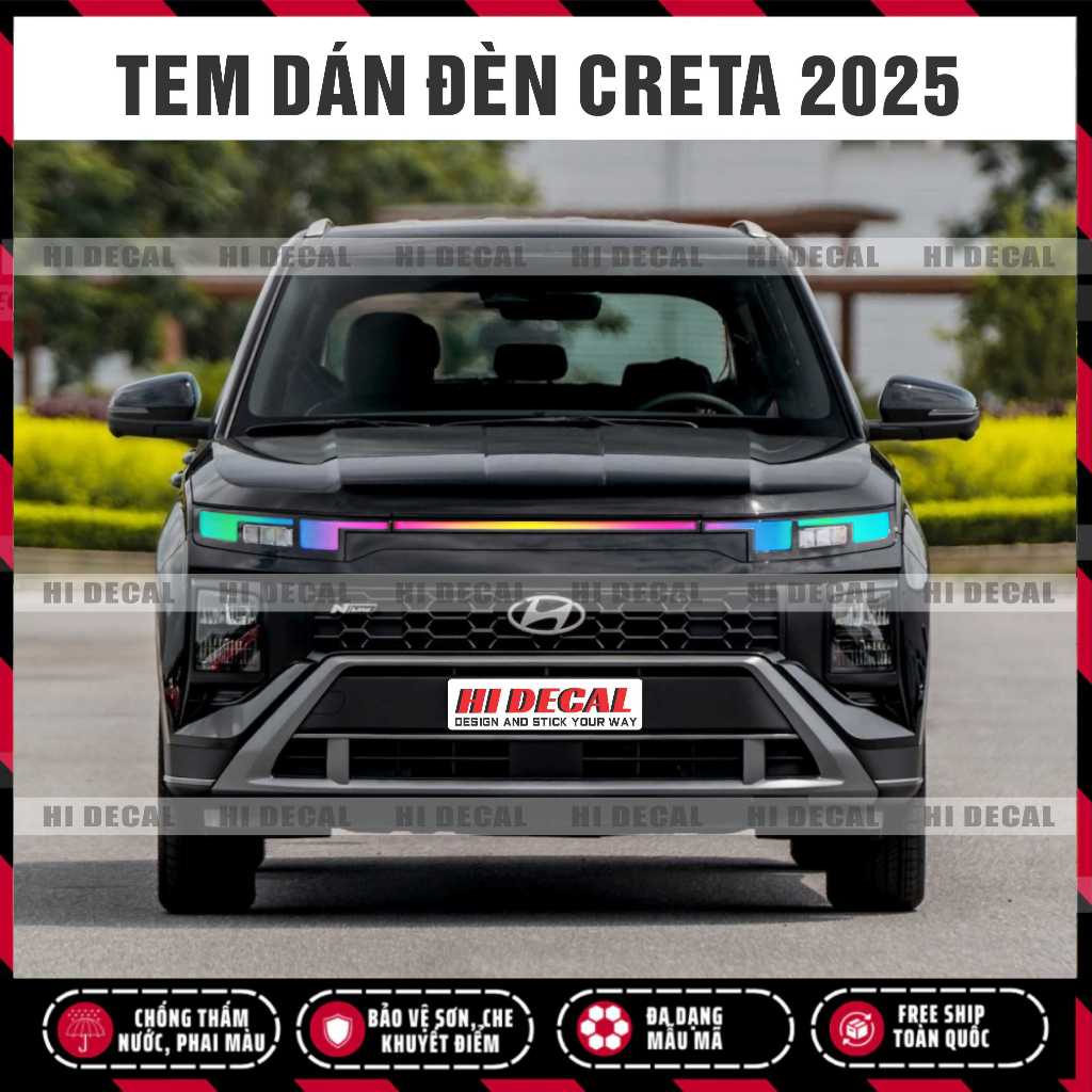 Tem dán đèn Creta 2025  fom mới, decal dán đèn dổi màu trong 3 lớp cao cấp không thấm nước, độ bền cao HI Decal