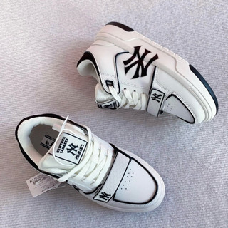 Giày MLB NY chunky liner cổ cao mid thời trang bigsize nam nữ mono NY quai dán màu trắng độn đế tăng chiều cao êm nhẹ