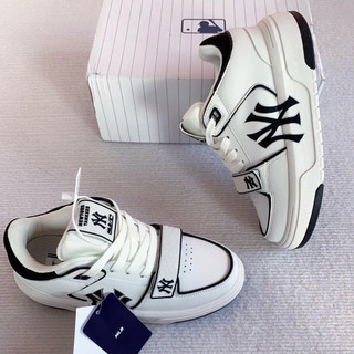 Giày MLB NY chunky liner cổ cao mid thời trang bigsize nam nữ mono NY quai dán màu trắng độn đế tăng chiều cao êm nhẹ