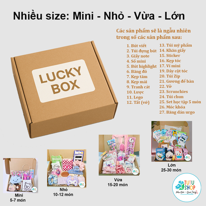 Lucky Box Ngẫu Nhiên nhiều size – Hộp Bí Ẩn Phụ Kiện Văn Phòng Phẩm ...