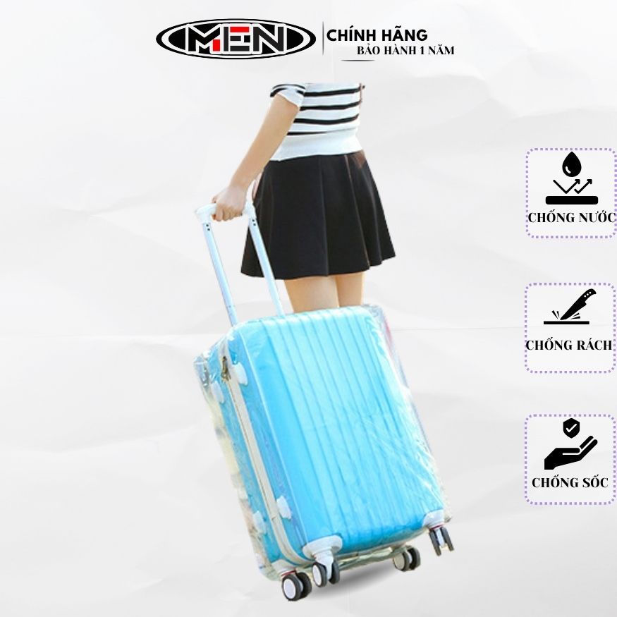 HCM Trùm bọc vali trong suốt nhựa dẻo PVC và vải không dệt 20-24-28 inch M.E.N [CAO CẤP]