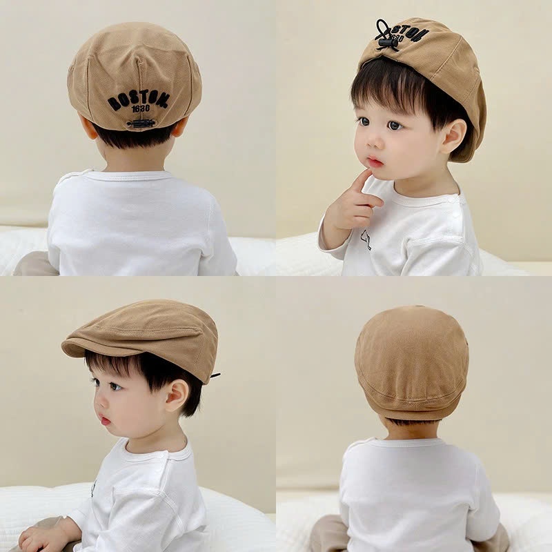 Mũ nồi thêu BOSTON + mũ lưỡi trai chất cotton mềm cho bé 1-2 tuổi mesocshop