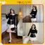 Set Áo Sơmi trắng phối cổ tiểu thư hoa Thêu Buộc Nơ Mix Chân Váy Kaki Xếp Ly Hoadanbistore