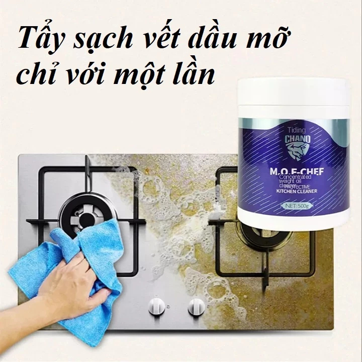 Bột Tẩy Rửa Dầu Mỡ Đa Năng Nhà Bếp MOF CHEF CHANO 500g - Tẩy Sạch Vết Dầu Mỡ Lâu Ngày Cho Đồ Gia Đình