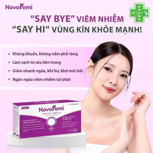 Viên đặt giảm ngứa, khử mùi NovoFemi tím (Hộp 14 viên) *Nếu mua 7 viên thì không có hộp