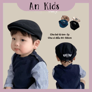 Mũ nồi thêu BOSTON + mũ lưỡi trai chất cotton mềm cho bé 1-2 tuổi