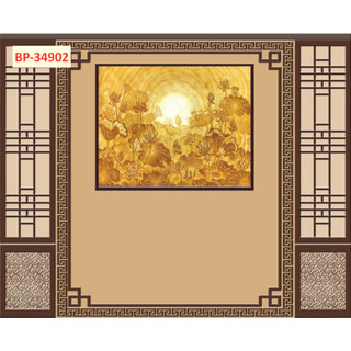 Tranh 3d dán tường bằng vải lụa cao cấp vị trí ban thờ, bàn thờ gia tiên...