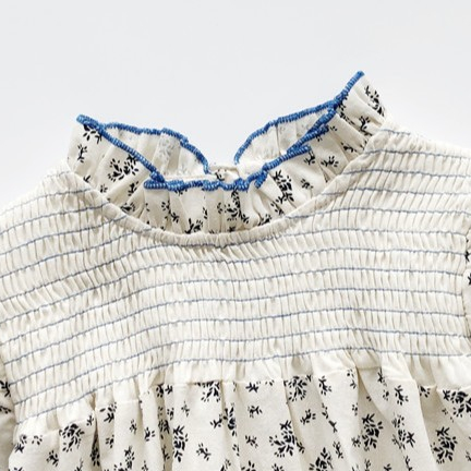 Áo Babydoll Dài Tay Cho Bé Gái Hania Kids Họa Tiết Hoa Nhí, Phong Cách Tiểu Thư