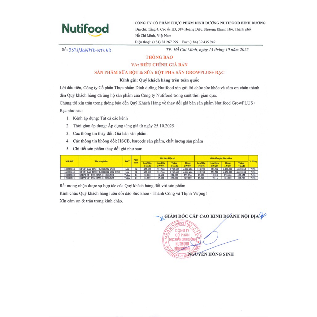 Sữa Grow Bạc Nutifood Cao Cấp
