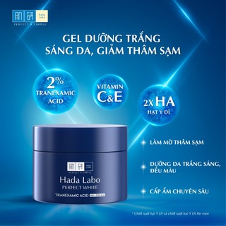 [KOL] Gel dưỡng hỗ trợ sáng da, dưỡng trắng Hada Labo Perfect White Tranexamic Acid Gel Cream 50g