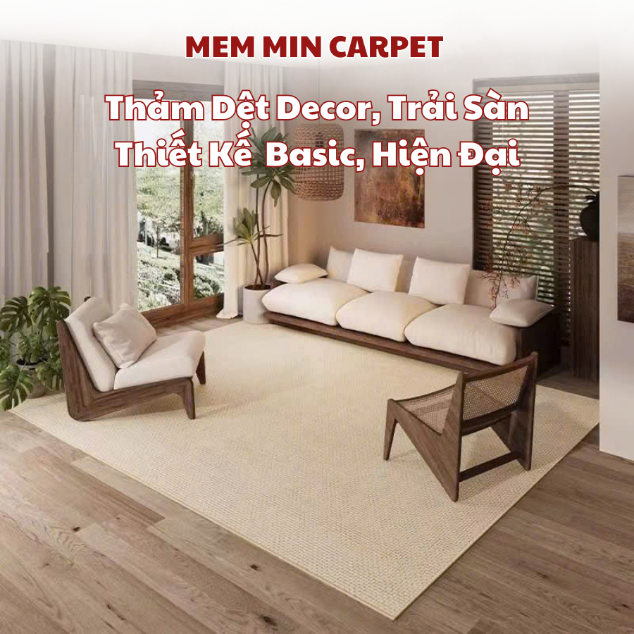 Thảm Dệt Decor, Thảm Trải Sàn Phòng Khách, Thảm Decor Chụp Hình, Thảm Thiết Kế Sang Trọng Hiện Đại - MeminCarpet