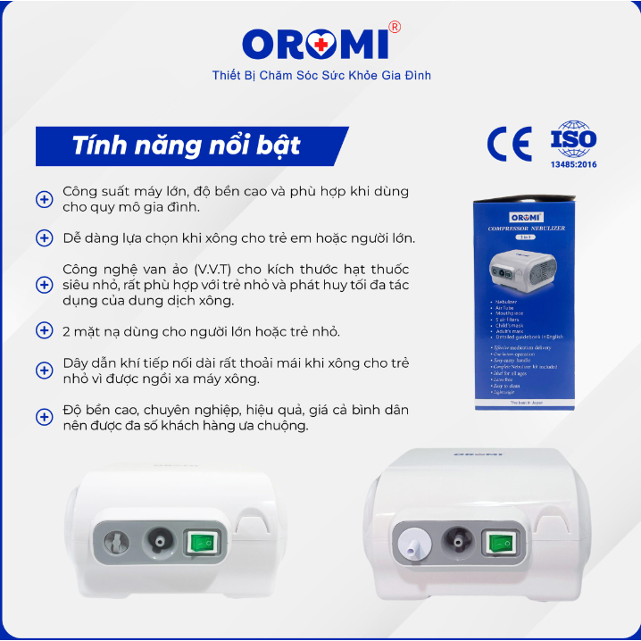 [MÃ 25K -HÀNG MỚI] Máy xông hút mũi họng OROMI C28M công nghệ Nhật Bản - Xông khí dung, hút mũi họng