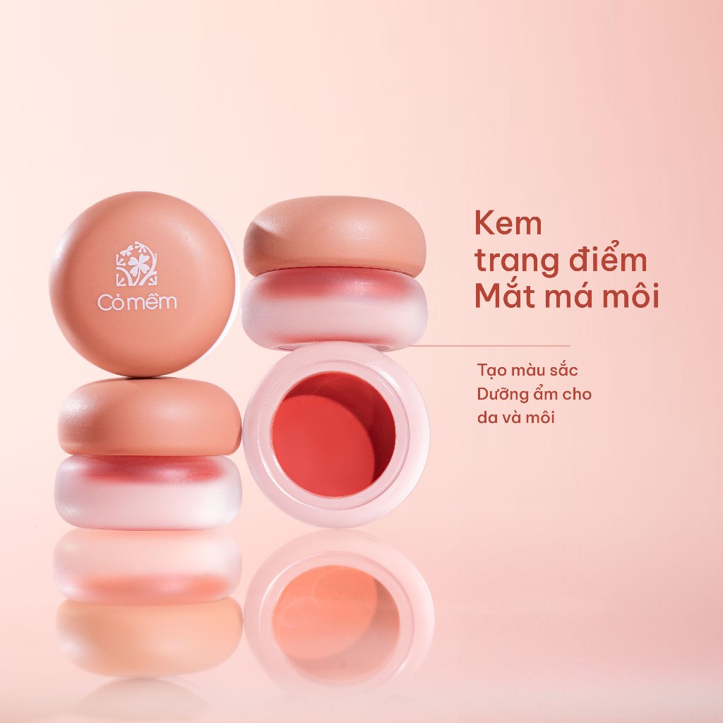 Kem Trang Điểm Đa Năng Tích Hợp Phấn Mắt Son Môi Kem Má Thủy Tinh Cỏ Mềm