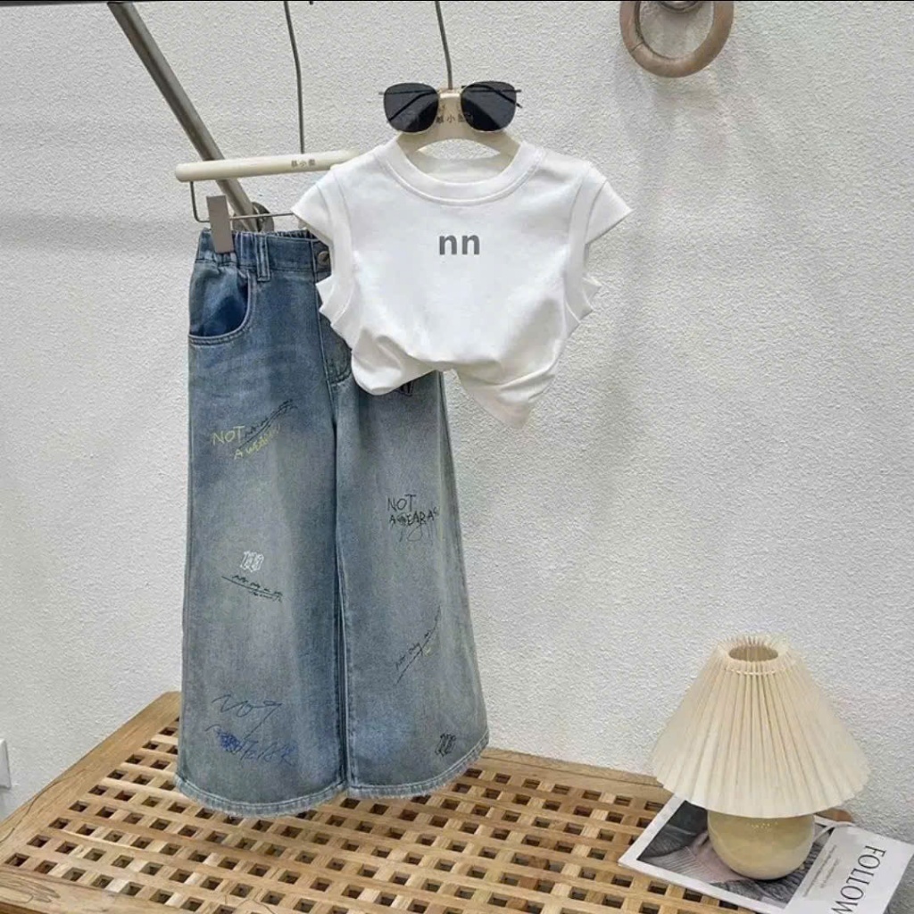 Set Quần Jean Áo Cotton Cho Bé Gái thoải mái
