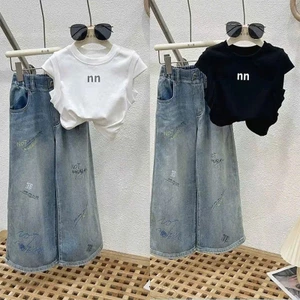 Set Quần Jean Áo Cotton Cho Bé Gái thoải mái