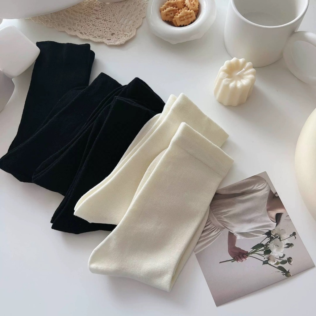 Set 10 đôi tất cổ cao Vớ Cổ Cao Vừa Siêu Mỏng Thoáng Khí Phong Cách Hàn Quốc Thời Trang Cho Nữ