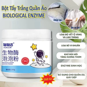 Tẩy Trắng Quần Áo Enzyme Sinh Học LUJIE 260G Đánh Bay Vết Bẩn, Khử Vết Ố Vàng, Tẩy Trắng Quần Áo