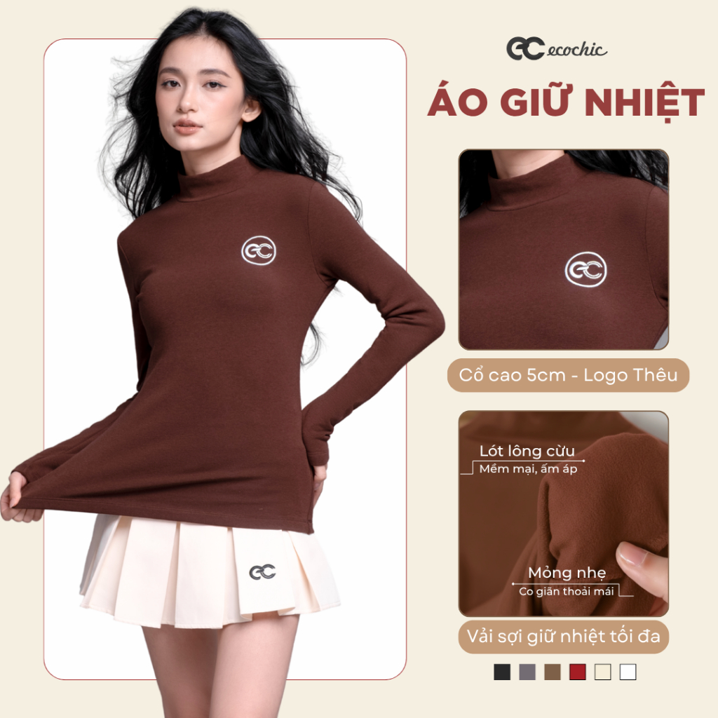 Áo Giữ Nhiệt ECOCHIC Phiên Bản Mới Mềm Mịn Không Tĩnh Điện Giữ Ấm Tốt  Chất Liệu Cotton Cao Cấp B195