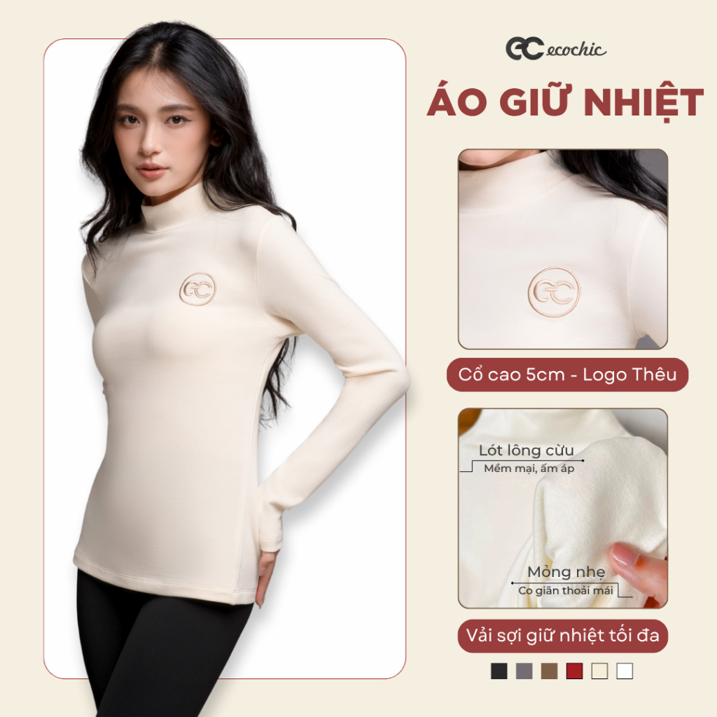 Áo Giữ Nhiệt ECOCHIC Phiên Bản Mới Mềm Mịn Không Tĩnh Điện Giữ Ấm Tốt  Chất Liệu Cotton Cao Cấp B195