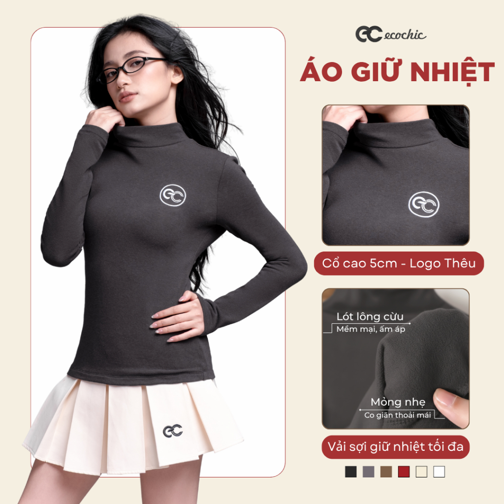 Áo Giữ Nhiệt ECOCHIC Phiên Bản Mới Mềm Mịn Không Tĩnh Điện Giữ Ấm Tốt  Chất Liệu Cotton Cao Cấp B195