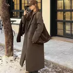 [2471] Áo Khoác Blazer Cổ Vest Nữ Dáng Dài Form Rộng Tay Dài Cổ Bẻ Phong Cách Hàn Quốc Đi Chơi Đi Làm Cecelia — ảnh 8