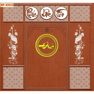 Tranh 3D dán tường bằng vải lụa cao cấp vị trí ban thờ, bàn thờ gia tiên KHỔ LỚN, Tranh lụa