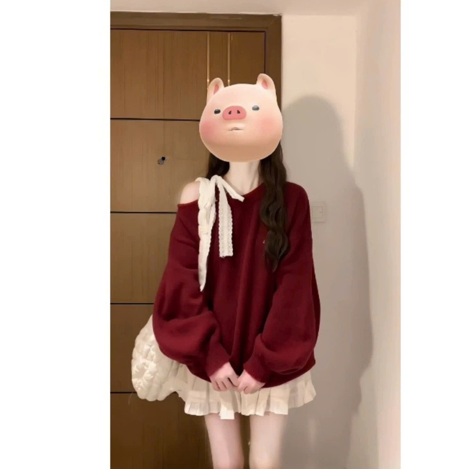 Set Đồ Cô Nhỏ Bigsize Nữ Áo Kiểu Trễ Vai + Chân Váy Bí Xòe Vải  Mềm Mịn Thoải Mái Cả Ngày SET931