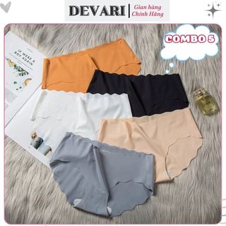 COMBO Quần lót nữ thun lạnh đúc su không đường may viền sóng, Quần chíp nữ kháng khuẩn DEVARI A09