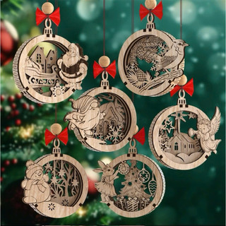 🎅 [GIÁ XƯỞNG] Quả treo Giáng Sinh DIY bằng gỗ – Tự tô & Tự lắp ráp 🎅