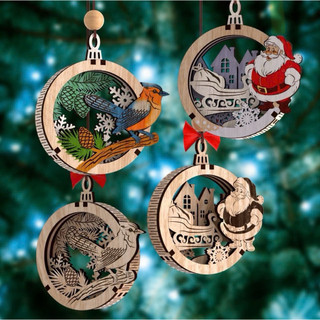 🎅 [GIÁ XƯỞNG] Quả treo Giáng Sinh DIY bằng gỗ – Tự tô & Tự lắp ráp 🎅