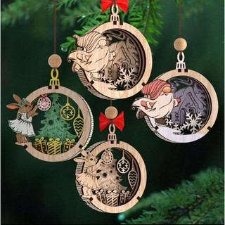 🎅 [GIÁ XƯỞNG] Quả treo Giáng Sinh DIY bằng gỗ – Tự tô & Tự lắp ráp 🎅