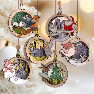🎅 [GIÁ XƯỞNG] Quả treo Giáng Sinh DIY bằng gỗ – Tự tô & Tự lắp ráp 🎅