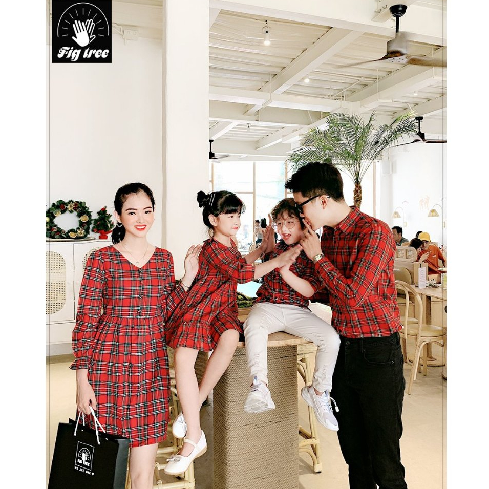 Đồng Phục Gia Đình Caro Đỏ Noel Đi Tiệc, Chơi Tết, Chụp Hình Siêu Xinh, Hàng có size, Kèm Feedback