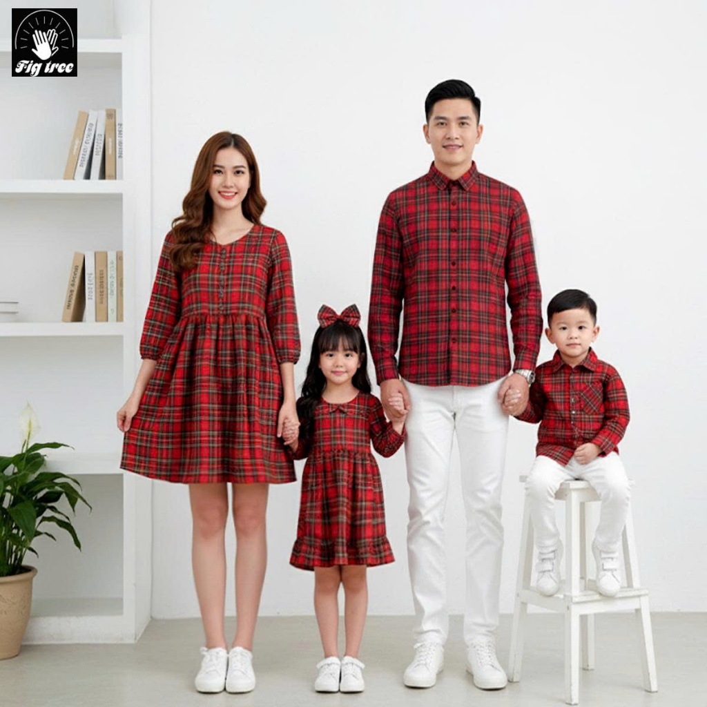 Đồng Phục Gia Đình Caro Đỏ Noel Đi Tiệc, Chơi Tết, Chụp Hình Siêu Xinh, Hàng có size, Kèm Feedback