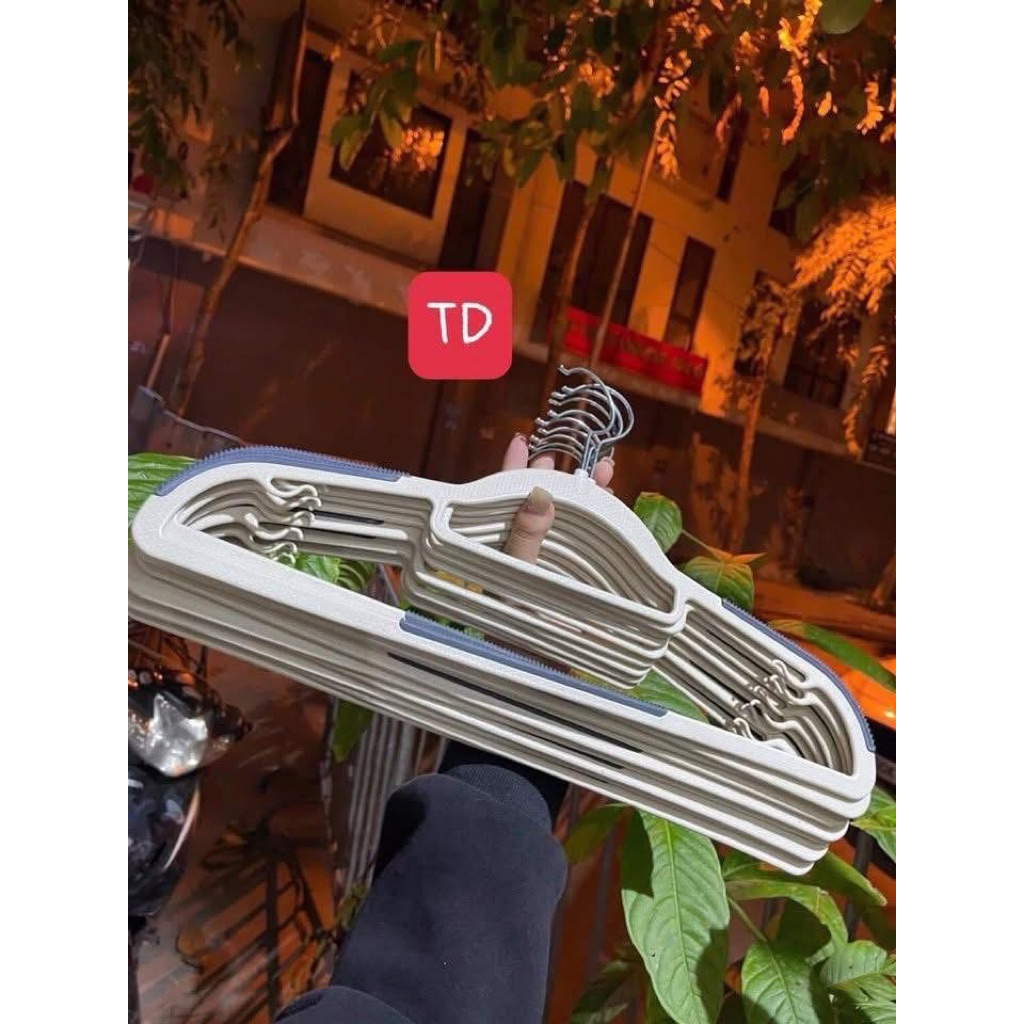 Set 10 móc treo quần áo chống trơn trượt