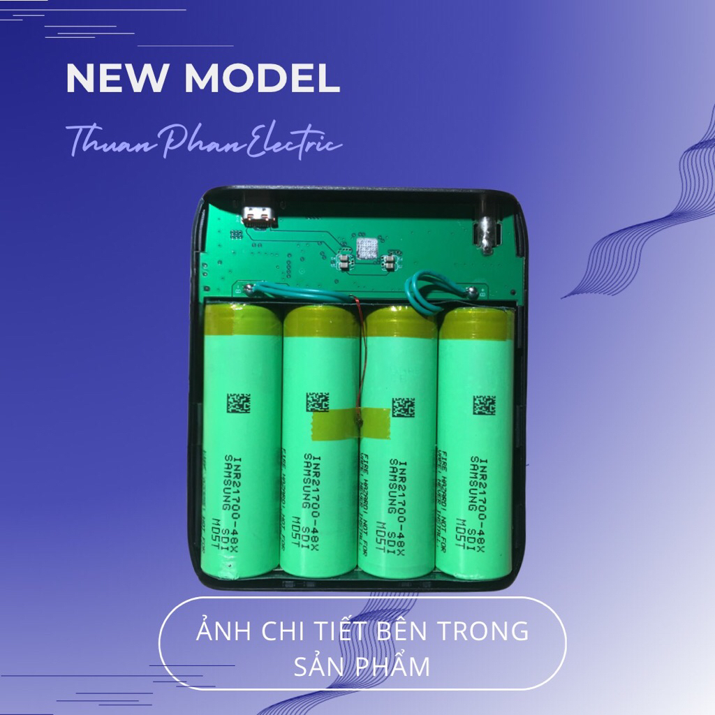 [Mẫumới] Pin áo điều hoà siêu gọn nhẹ, chạy 11-12h, độ bền > 5năm, đóng bằng 4cell 21700samsung48x