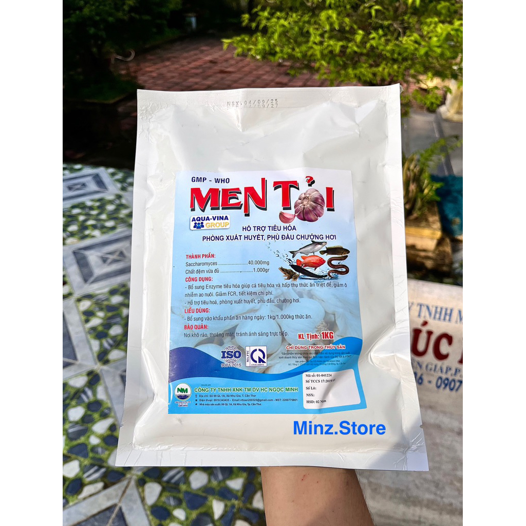 Men Tỏi Ngọc Minh - Hỗ trợ tiêu hoá cho cá, lươn, ếch, baba (Túi 1kg)
