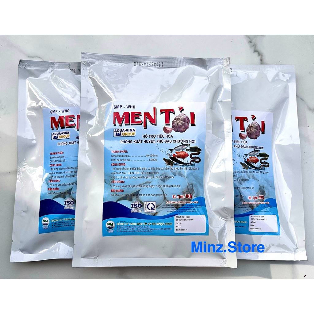 Men Tỏi Ngọc Minh - Hỗ trợ tiêu hoá cho cá, lươn, ếch, baba (Túi 1kg)