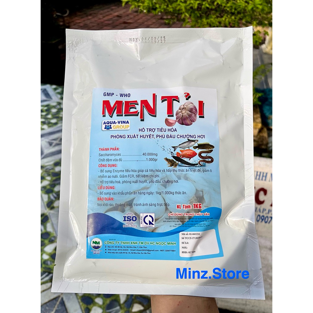 Men Tỏi Ngọc Minh - Hỗ trợ tiêu hoá cho cá, lươn, ếch, baba (Túi 1kg)